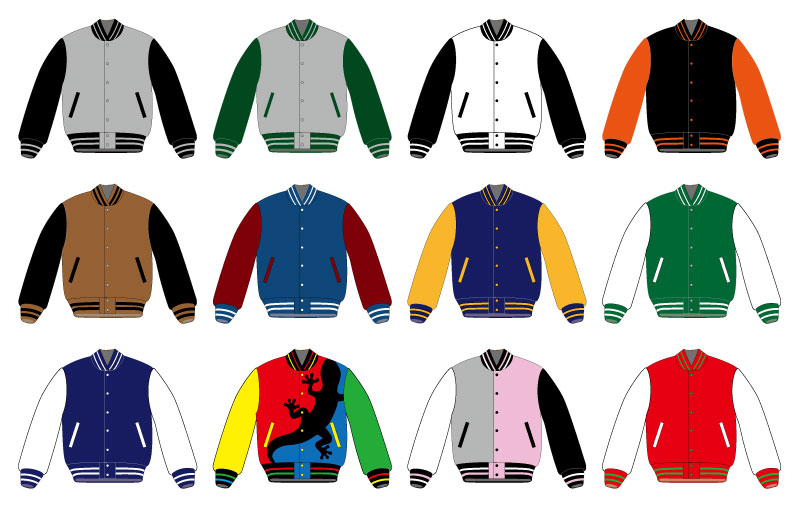 スウェット素材でできるスタジアムジャンパ-のデザイン集