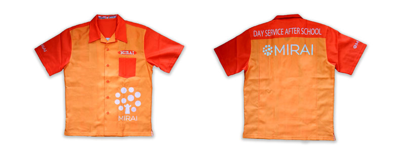 放課後等デイサービス、みらい様のボーリングシャツ