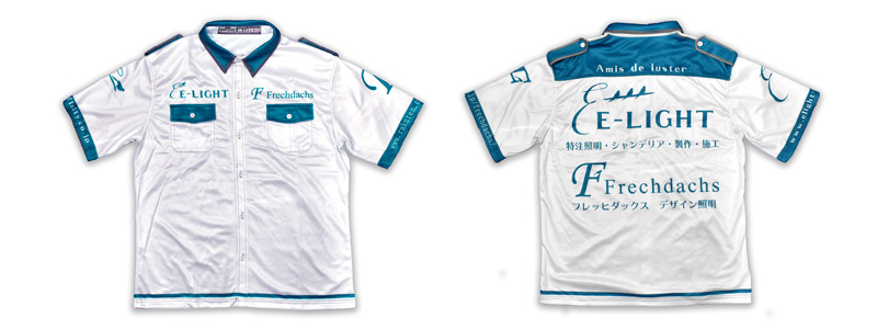 ㈱E-LIGHT様の半袖ピットシャツ